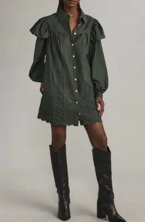 Farm Rio Collared Button Front Shift Mini Dress, Size S thumbnail 1