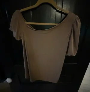 Red Brown Scoop Neck Short Sleeve Top Size L thumbnail 1