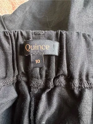 Quince 100% European Linen Pleated Trouser black size 10 thumbnail 3