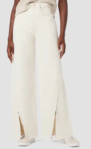 NWT HUDSON James High Rise Wide Leg Forward Seam Ecru Jeans‎ Womens 27 Ret $265 thumbnail 1
