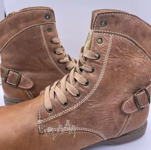 Steve Madden leather fur fleece lined tan lace up boots Size 9 thumbnail 9