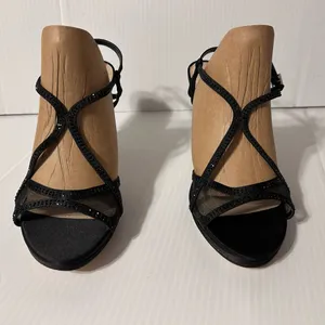 Nina New York black ankle strap heels women size 9.5 M thumbnail 3