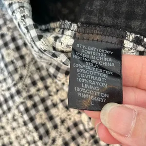 In The Beginning Womens Bria Tie Front Gingham Embroidered Blouse Black Size Lar thumbnail 7