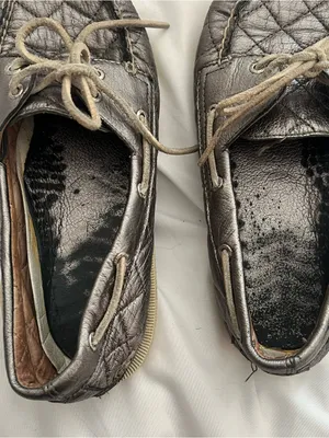Sperry Metallic Quilted Leather Boat Shoes Size 9 thumbnail 9