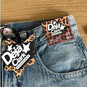 Deja Clark for Aeropostale Jeans Low Rise Baggy 8 Ball Cherries Size XS Blue thumbnail 3