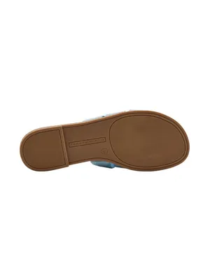 NWT Tommy Hilfiger Triple Strap Slide Open Toe Flat Sandals Light Denim Blue 7M thumbnail 5