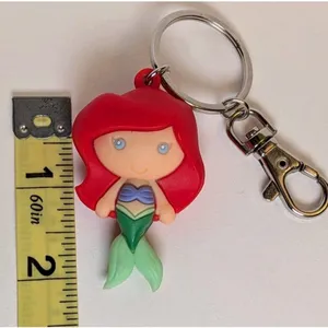 Disney Parks The Little Mermaid Ariel Princess Cuties Figurine Keychain Keyring thumbnail 3