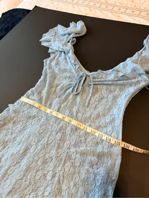 Kimchi Blue Chiara Sheer Lace Midi Dress, baby blue, size L thumbnail 7