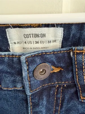 Cotton On‎ Original Flare Jeans High Rise Dark Wash Stretch Denim Size 4 thumbnail 2
