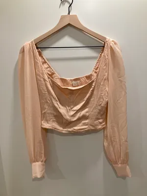 Urban Outfitters Lena Sheer Sleeve Square Neck Blouse thumbnail 3
