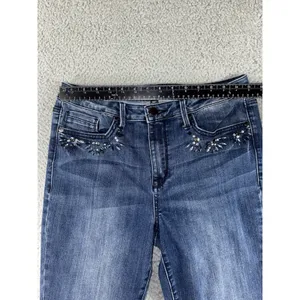 Seven7 Jeans Women 12‎ Mid Rise Skinny Studded Dark Wash Denim Pants Y2K Boho thumbnail 3