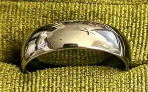Titanium Steel Silver 4mm Wide Dome Wedding Band Ring Unisex Size 9 thumbnail 1