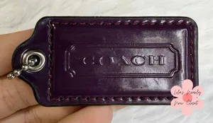 2" COACH Purple Fob Bag Charm Hang tag Hangtag thumbnail 1