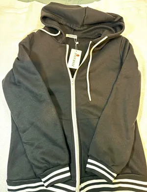 FINWANLO Women’s S Black Fleece Full Zip Hoodie Long Sleeve w/ Pockets thumbnail 1