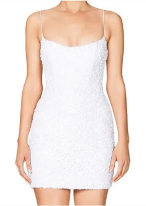 Nookie Confetti Sequin Mini White Bodycon Dress thumbnail 1