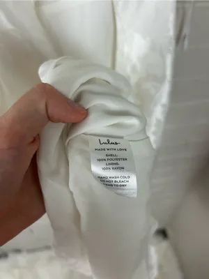 Lulus Close To Your Heart White Satin Jacquard Cowl Slip Mini Dress Size XS thumbnail 11