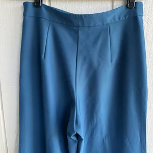 Camilyn Beth Stretch Twill Crepe Wide Leg Pants in Teal Blue Size M‎ thumbnail 7