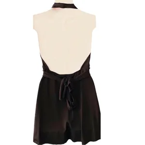 Forever 21 Black Shirred Tie Waist Halter Size M thumbnail 2