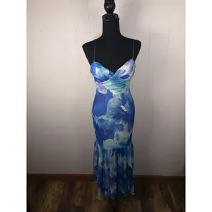 Here‎ Comes The Sun Sunni Low Back Midi Dress Floral Blue Xs Fit & Flare thumbnail 2