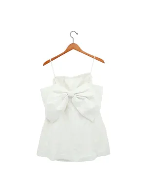 Dissh Aisle Mini Dress White Linen Back Bow Strapless Rehearsal Bridal 6 thumbnail 6