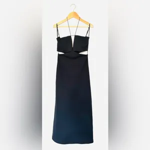 Zara Cutout Dress‎ | Black Strapless | Sz Medium | Midi thumbnail 5