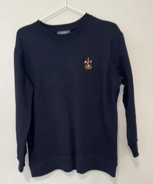 Lauren Ralph Lauren Classic Navy Blue Crewneck Cotton Sweatshirt Sailing S/P thumbnail 1