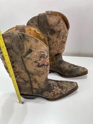Rocky Handhewn Women 6 M Western Coastal Cowgirl Boots Leather Floral Boho Fairy thumbnail 3