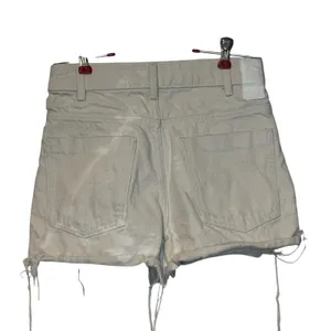 Zara Womens Shorts Bleached Spots High-Rise Frayed Hem Off White Denim Size 4 thumbnail 6