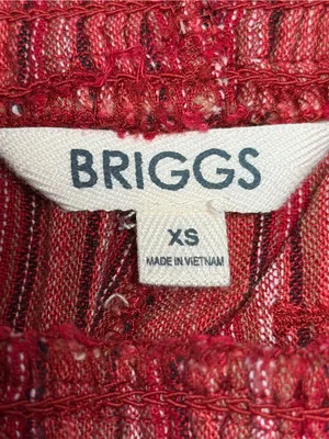 Briggs Striped Linen Blend Drawstring Shorts Red Beachy Summer XS thumbnail 7