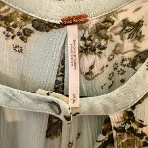 Free People Tree Swing Sleeveless Floral Mint Boho Flowy Tunic Tank Top Small thumbnail 6