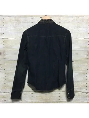 BKE The Buckle embroidered denim shirt size small thumbnail 5