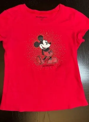 Disney Red Mickey Mouse Short Sleeve Tee thumbnail 1
