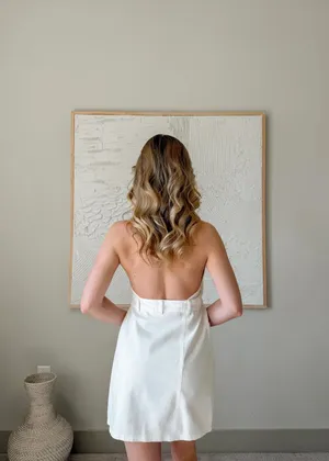 VICI White Denim Halter Dress thumbnail 2