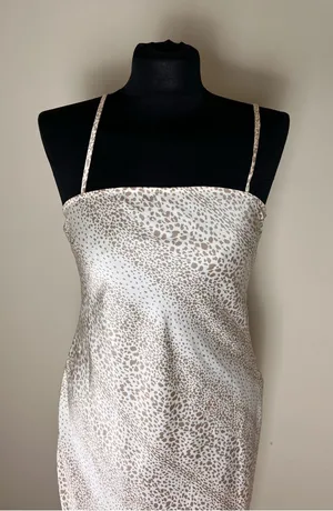 Forever 21 Cream and Tan Leopard Satin Slip Dress thumbnail 1
