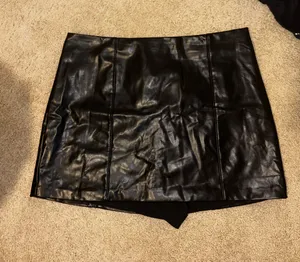 Abercrombie & Fitch Black Faux Leather Mini Skirt thumbnail 1