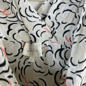 Anthropologie Deletta Cloud Rose Print Ruched Midi Dress thumbnail 3