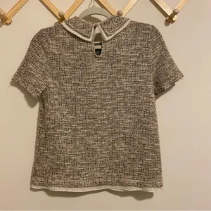 Anthropologie Postage Stamp Tweed Collared Blouse size XS thumbnail 7