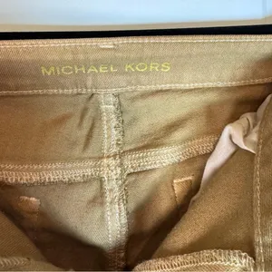Michael Kors Khaki Stretch Twill Brown minimalist everyday denim Jeans Size 12 thumbnail 7