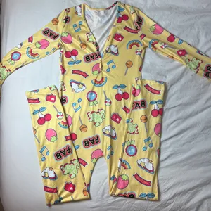 Yellow and pink multicolor form fitting onesie thumbnail 1