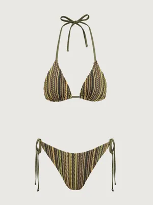 Samiol Green Vintage Mesh Halter Bikini Set thumbnail 6