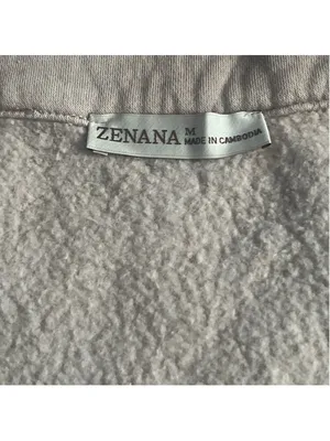 Zenana Scuba Cropped Funnel-Neck Half-Zip fleece. kangaroo pocket. (M) thumbnail 2