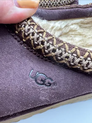 UGG Tasman Port Purple Suede Shearling Slippers Women’s Size 7 EU 38 Cozy Clogs thumbnail 3