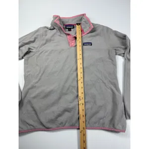 Patagonia Fleece Pullover Snap-T Lightweight Pink‎ Trim Women's Medium thumbnail 5