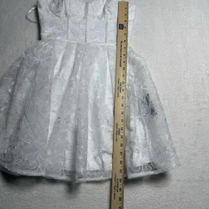 Lulus Tulle Mini Dress Embroidered Strapless Size XS Floral Bachelorette Bridal thumbnail 9