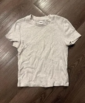 Aritzia TNA gray ribbed tshirt  thumbnail 1