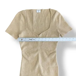 Abercrombie & Fitch Sweetheart Corset Knit Bodysuit‎ Women’s Size M Tan thumbnail 4