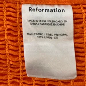 Reformation halter bralette cropped top Isabel citrus orange medium 100% linen thumbnail 5