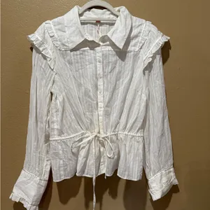 Free People Women’s White‎ Cotton Blouse thumbnail 3