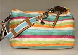 Coach Hampton vintage Colorful Striped Shoulder Bag with hand tag thumbnail 1