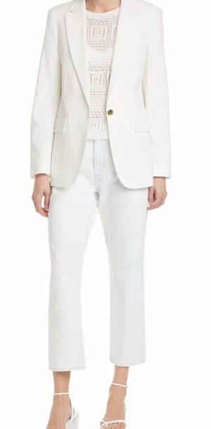 Frame Denim White Flare Jeans thumbnail 1